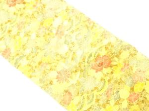 草花模様　名古屋帯